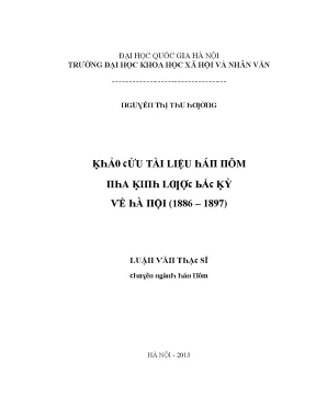 Luận văn khảo cứu tài liệu hán nôm nha kinh lược bắc kỳ về hà nội 1886 1897