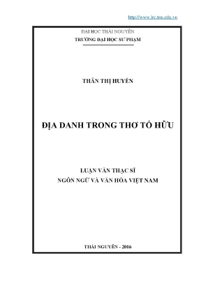 Luận văn địa danh trong thơ tố hữu