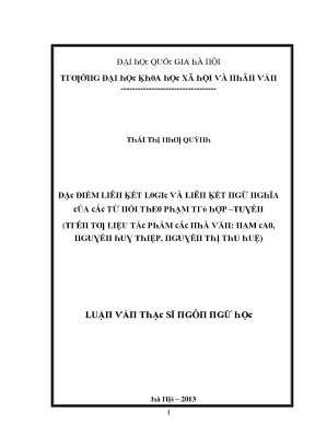 Luận văn đặc điểm liên kết logic và liên kết ngữ nghĩa của các từ nối theo phạm trù hợp tuyển