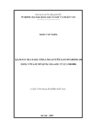 Luận văn khảo sát địa danh tỉnh lào cai trên bản đồ bonne so sánh với bản đồ quốc gia cùng tỉ lệ 1 100 000