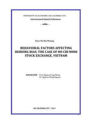 Luận văn behavioral factors affecting herding bias the case of ho chi minh stock exchange vietnam