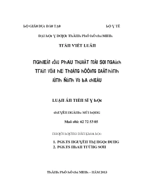 Luận văn nghiên cứu phẫu thuật nội soi ngách trán với hệ thống hướng dẫn hình ảnh định vị ba chiều