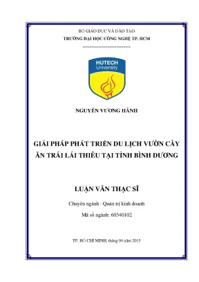 Luận văn giải pháp phát triển du lịch vườn cây ăn trái lái thiêu tại tỉnh bình dương