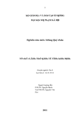 Luận văn tổ chức lãnh thổ kinh tế tỉnh bình định