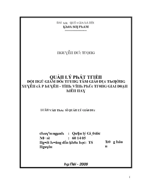 Luận văn quản lý phát triển đội ngũ giám đốc trung tâm giáo dục thường xuyên cấp huyện tỉnh vĩnh phúc trong giai đoạn hiện nay