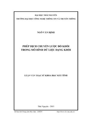Luận văn phép dịch chuyển lược đồ khối trong mô hình dữ liệu dạng khối