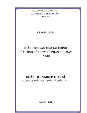Luận văn thạc sĩ kế toán phân tích báo cáo tài chính của tổng công ty cổ phần dệt may hà nội