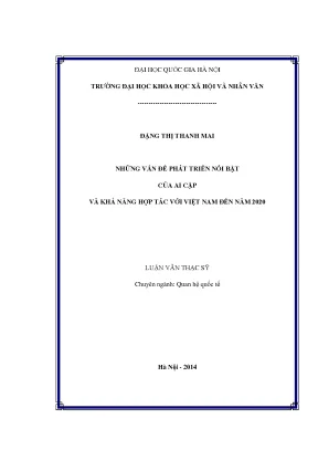 Luận văn thạc sĩ những vấn đề phát triển nổi bật của ai cập và khả năng hợp tác với việt nam đến năm 2020