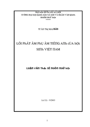 Luận văn lỗi phát âm phụ âm tiếng anh của học sinh việt nam