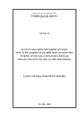 Luận văn quản lý hoạt động bồi dưỡng kỹ năng phát triển chương trình môn toán cho giáo viên trường trung học cơ sở của huyện lâm thao tỉnh phú thọ đáp ứng yêu cầu đổi mới giáo dục