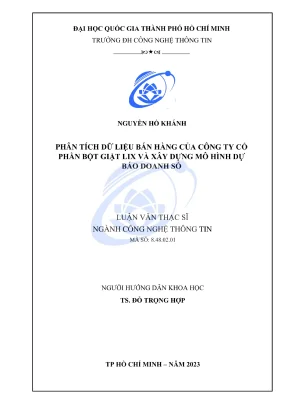 Luận văn thạc sĩ công nghệ thông tin phân tích dữ liệu bán hàng của công ty cổ phần bột giặt lix và xây dựng mô hình dự báo doanh số