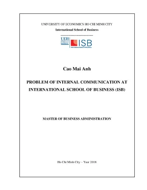 Luận văn problem of internal communication at international school of business isb