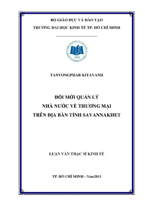 Luận văn đổi mới quản lý nhà nước về thương mại trên địa bàn tỉnh savannakhet luận văn thạc sĩ