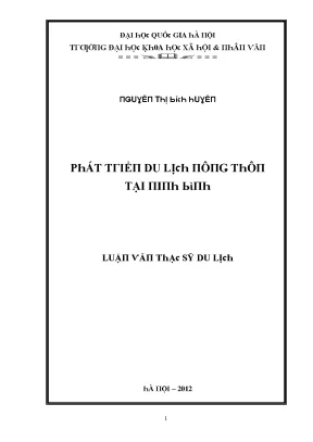 Luận văn phát triển du lịch nông thôn tại ninh bình
