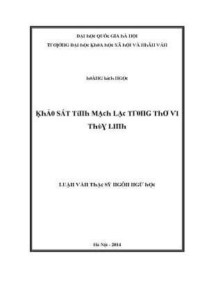 Luận văn khảo sát tính mạch lạc trong thơ vi thùy linh