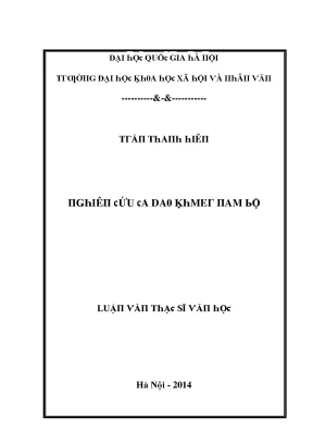 Luận văn nghiên cứu ca dao khmer nam bộ