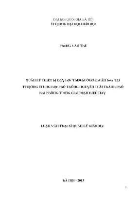 Luận văn quản lý thiết bị dạy học theo huớng chuẩn hóa tại trường trung học phổ thông nguyễn trãi thành phố hải phòng trong giai đoạn hiện nay