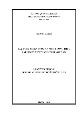 Luận văn xây dựng chiến lược an ninh lương thực tại huyện yên thành tỉnh nghệ an