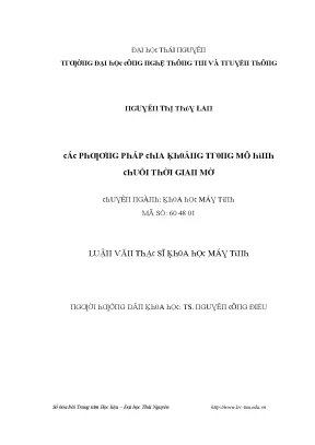 Luận văn các phương pháp chia khoảng trong mô hình chuỗi thời gian mờ
