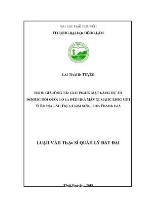 Luận văn đánh giá công tác giải phóng mặt bằng dự án đường nối quốc lộ 1a đến nhà máy xi măng long sơn trên địa bàn thị xã bỉm sơn tỉnh thanh hóa