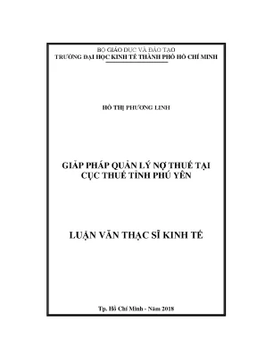 Luận văn giải pháp quản lý nợ thuế tại cục thuế tỉnh phú yên