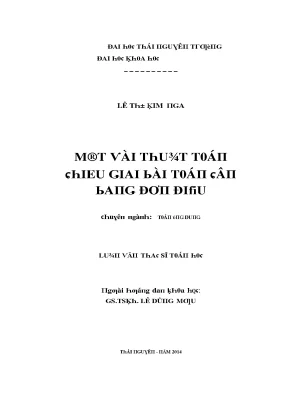 Luận văn một vài thuật toán chiếu giải bài toán cân bằng đơn điệu