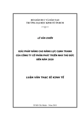 Luận văn giải pháp nâng cao năng lực cạnh tranh của công ty cổ phần phát triển nhà thủ đức đến năm 2020 luận văn thạc sĩ