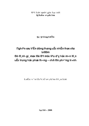 Luận văn nghiên cứu vận dụng thang bậc nhận thức của bloom để đánh giá mức độ đạt mục tiêu dạy học môn toán bậc trung học phổ thông chủ đề phương trình