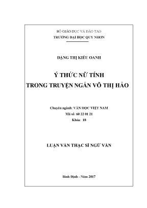 Luận văn ý thức nữ tính trong truyện ngắn võ thị hảo
