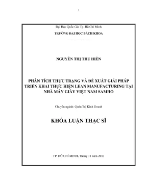 Luận văn thạc sĩ quản trị kinh doanh phân tích thực trạng và đề xuất giải pháp triển khai thực hiện lean manufacturing tại nhà máy giày việt nam samho
