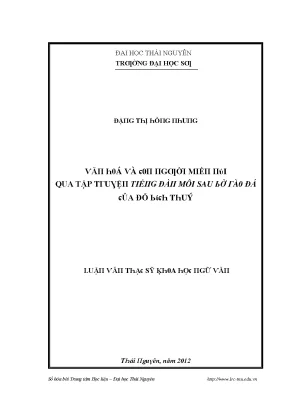 Luận văn văn hoá và con ngƣời miền núi qua tập truyện tiếng đàn môi sau bờ rào đá của đỗ bích thuý