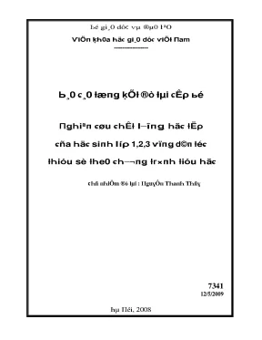 Nghiên cứu chất lượng học tập của học sinh lớp 1 2 3 vùng dân tọc thiểu số theo chuơng trình tiểu học