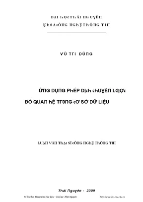 Luận văn ứng dụng phép dịch chuyển lược đồ quan hệ trong cơ sở dữ liệu