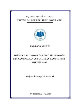 Luận văn phân tích tác động của rủi ro tín dụng đến khả năng phá sản của các ngân hàng thương mại việt nam