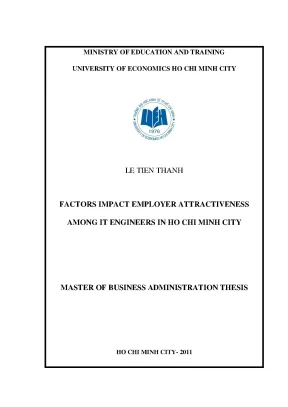 Luận văn factors impact employer attractiveness among it engineers in ho chi minh city luận văn thạc sĩ