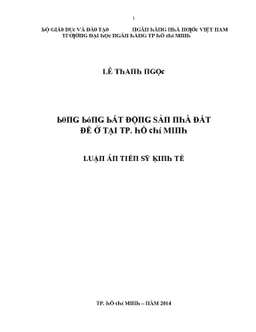 Luận văn bong bóng bất động sản nhà đất để ở tại tp hồ chí minh