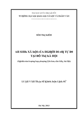 Luận văn an sinh xã hội của người di cư tự do tại đô thị hà nội nghiên cứu trường hợp phường yên hòa cầu giấy hà nội