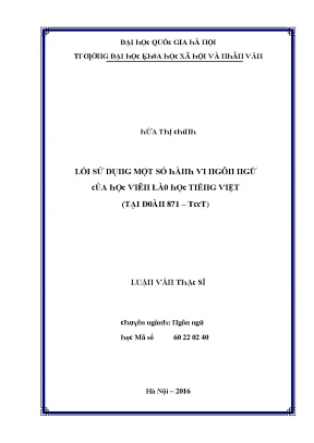 Luận văn lỗi sử dụng một số hành vi ngôn ngữ của học viên lào học tiếng việt