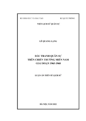 Luận án tiến sĩ đấu tranh quân sự trên chiến trường miền nam giai đoạn 1965 1968