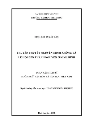 Luận văn truyền thuyết nguyễn minh không và lễ hội đền thánh nguyễn ở ninh bình