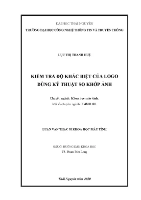 Luận văn kiểm tra độ khác biệt của logo dùng kỹ thuật so khớp ảnh