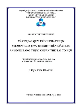 Luận văn thạc sĩ công nghệ sinh học xây dựng quy trình phát hiện escherichia coli 0157h7 trên mẫu ray ăn sống bằng thực khuẩn thể tái tổ hợp