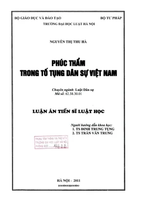 Luận án tiến sĩ luật học phúc thẩm trong tố tụng dân sự việt nam