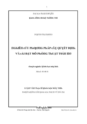 Luận văn nghiên cứu phương pháp cây quyết định và cài đặt mô phỏng thuật toán id3