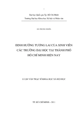 Định hướng tương lai của sinh viên các trường đại học tại thành phố hồ chí minh hiện nay