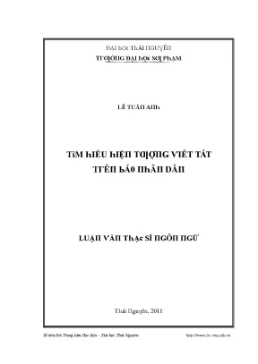 Luận văn tìm hiểu hiện tượng viết tắt trên báo nhân dân