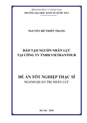 Luận văn thạc sĩ quản trị nhân lực đào tạo nguồn nhân lực tại công ty tnhh vietrantour