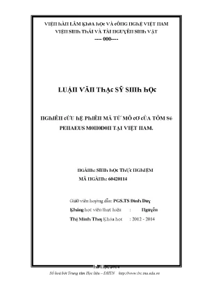 Luận văn nghiên cứ hệ phiên mã từ mô cơ của tôm sú penaeus monodon tại việt nam