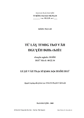 Luận văn từ láy trong thơ văn nguyễn đình chiểu