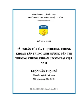 Luận văn các nhân tố của thị trường chứng khoán tập trung ảnh hưởng đến thị trường chứng khoán upcom tại việt nam